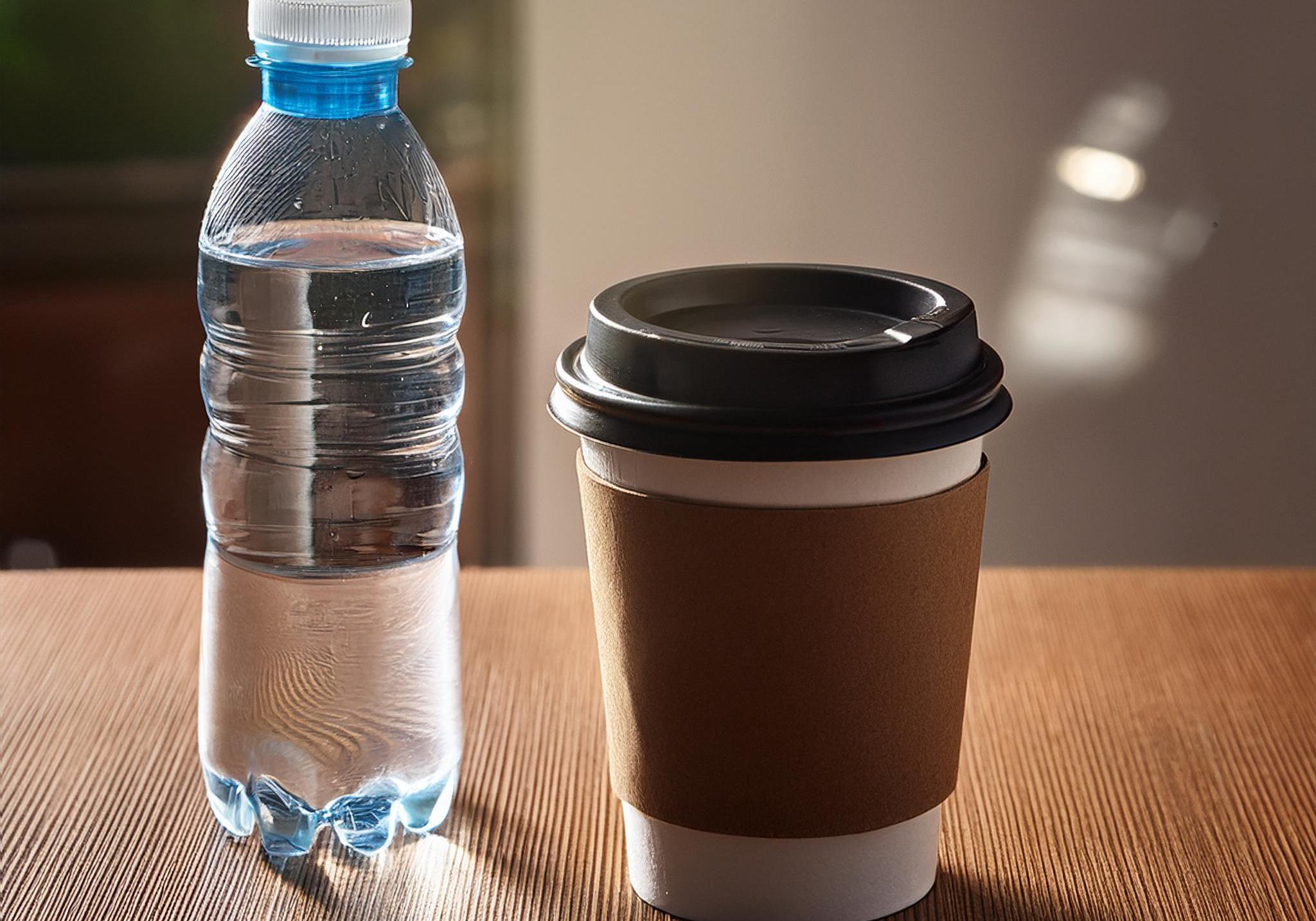 Koffie combineren met een glas water op het werk